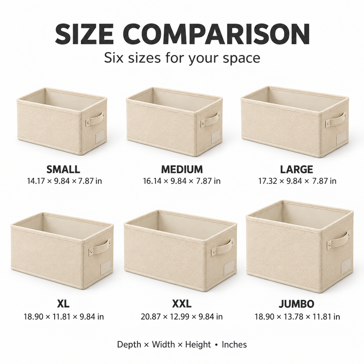 Foldable Fabric Storage Bin with Handle