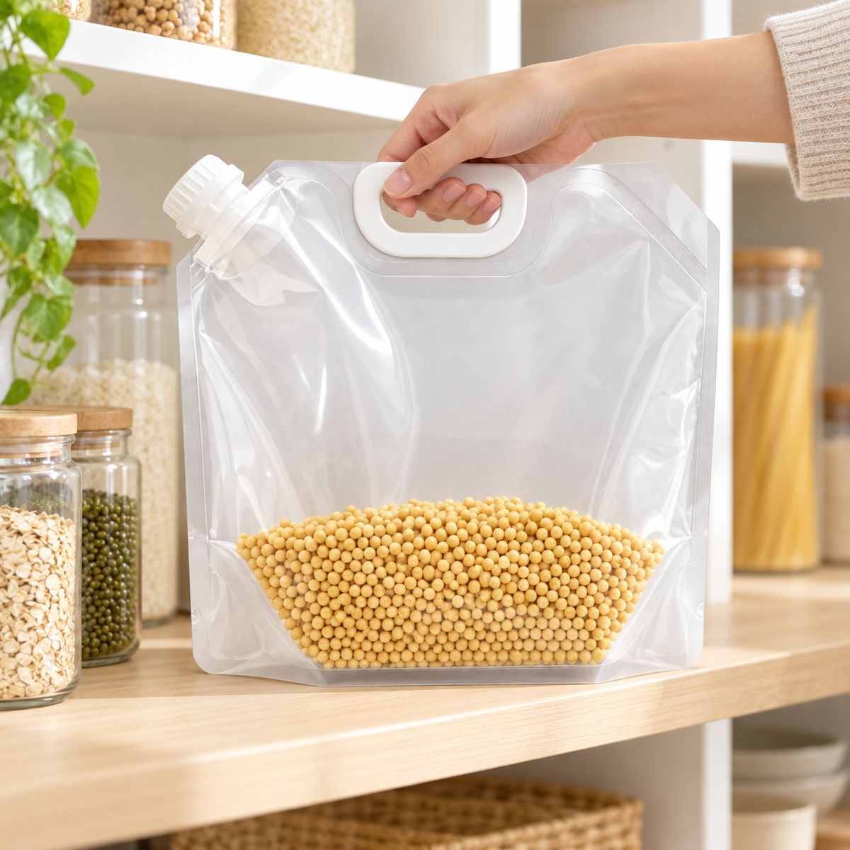 Reusable Grain Storage and Pouring Bag