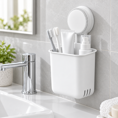 Suction-Mounted Wall Storage Organizer